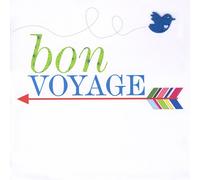 Claire Giles Greeting Cards, Bon Voyage Congratulations and Good Luck on Your Travels Greeting Card, Arrow and Bird Design