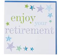Claire Giles Greeting Cards, Enjoy your Retirement Card, Congratulations and Good Luck Greeting Card with Blue Stars