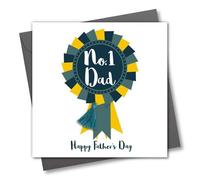Claire Giles Greeting Cards, Father's Day Card, # 1 Dad Rosette, Embellished with a colourful tassel
