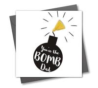 Claire Giles Greeting Cards, Father's Day Card, You're the Bomb Dad! Embellished with a tassel