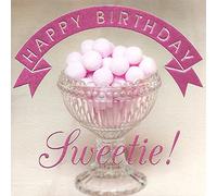 Claire Giles Greeting Cards, Happy Birthday Card, Bon Bons Design Greeting Card, Embossed and Foiled Text