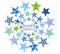 Claire Giles Greeting Cards, Happy Birthday Card, Circle Stars Design Greeting Card