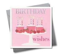 Claire Giles Greeting Cards, Happy Birthday Card, Pink Cakes, Birthday Wishes, Embossed and Foiled Text