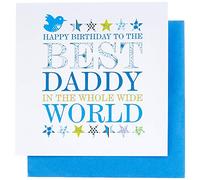 Claire Giles Greeting Cards, Happy Birthday Daddy Card, Blue Stars Dad Birthday Greeting Card