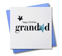 Claire Giles Greeting Cards, Happy Birthday Grandad Card, Blue Stars Grandfather Greeting Card, Embellished with a Padded Star