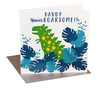 Claire Giles Greeting Cards, Happy Father's Day Card, "Daddy, You're ROARsome", Embellished with Colourful Pompoms