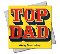 Claire Giles Greeting Cards, Happy Father's Day Card, For a Top Dad, text foiled in shiny gold