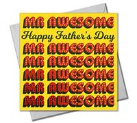 Claire Giles Greeting Cards, Happy Father's Day Card, Mr Awesome Dad, Text Foiled in Shiny Gold