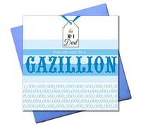 Claire Giles Greeting Cards, Happy Father's Day Card, "No. 1 Dad You are one in a GAZILLION" Design Father's Day Greeting Card