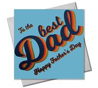 Claire Giles Greeting Cards, Happy Father's Day Dad Card, Best Dad, Greeting Card with Text Foiled in Shiny Gold