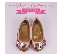 Claire Giles Greeting Cards, Happy Mother's Day Card from Baby, Glitter Shoes Design, First Mother's Day Greeting Card
