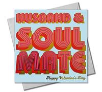 Claire Giles Greeting Cards, Happy Valentine's Day Husband Card, Soul Mate love Greeting Card, Text Foiled in Shiny Gold