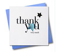 Claire Giles Greeting Cards, Thank You Card, Blue Star, Thank You Very Much, Embellished with a Padded Star
