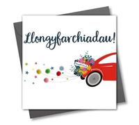 Claire Giles Greeting Cards, Wedding Card, Congratulations Wedding Card, Floral design and Embellished with colourful pompoms