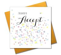 Claire Giles Greeting Cards, Wedding Card, Delighted to Accept, Dots design Wedding Greeting Card