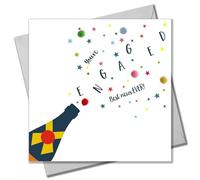 Claire Giles Greeting Cards, Wedding Card, Pop! You're Engaged Best News, Embellished with colourful pompoms