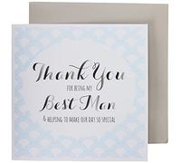 Claire Giles Greeting Cards, Wedding Card, Thank You for Being My Best Man, Blue Circles Design Wedding Greeting Card