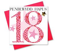 Claire Giles Ages Welsh Penblwydd Hapus Age 18 Girl Birthday Card