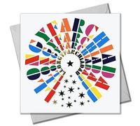 Claire Giles Greeting Cards, Welsh Congratulations Card, Llongyfarchiadau, Circles design Greeting card, Embellished with Gold Foil