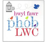 Claire Giles Greeting Cards, Welsh Goodbye and Good Luck Card, Lwyl fawr phob lwc, Bird Card Design Welsh Language Greeting Card