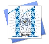 Claire Giles Greeting Cards, Welsh Happy 11th Birthday Card, Penblwydd Hapus, Age 11 Boy Welsh language Card, Embellished with a padded star