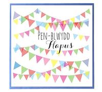 Claire Giles Greeting Cards, Welsh Happy Birthday Card, Penblwydd Hapus, Sweet Pineapple Design Birthday Greeting Card, Happy Birthday