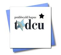 Claire Giles Greeting Cards, Welsh Happy Birthday Grandad Card, Penblwydd Hapus Tadcu, Embellished with a Padded Star
