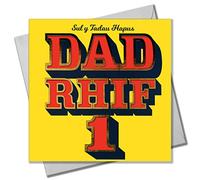 Claire Giles Greeting Cards, Welsh Happy Father's Day, Sul y Tadau Hapus Dad Rhif 1, Text Foiled in Shiny Gold