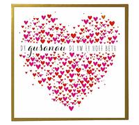 Claire Giles Greeting Cards, Welsh Happy Valentine's Day Card, Heart of Hearts Design Welsh Language Greeting Card, "Your Kisses are My Favourite Thing"