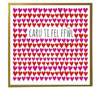 Claire Giles Greeting Cards, Welsh Happy Valentine's Day Card, Hearts Design Dwynwen Day Greeting Card