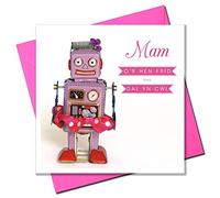 Claire Giles Greeting Cards, Welsh Mother's Day Mum Card, Sul y Mamau Hapus Mam, Old School, Still Cool Greeting Card