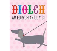 Claire Giles Greeting Cards, Welsh Thank You for Looking After The Dog Card, Dioch Ci, "Dog on Lead" Design Thank You Greeting Card