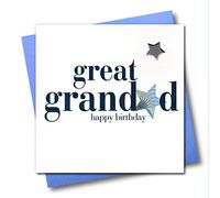 Claire Giles Hearts and Stars Happy Birthday Great Granddad Card,White