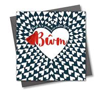 Claire Giles Welsh Language Valentine's St Dwynwen Card, WVTA011, You Make My Heart go Boom, Greeting Card Embellished with a Tassel