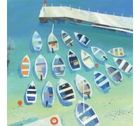 Claire Henley Birds Eye View Canvas Print Blue/multicoloured (40Cm X 40Cm)