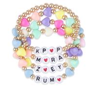 Claire Katie Demon Merch 4 Pcs Bracelets Stackable Stretch Friendship Beaded Bracelets Demon March Birthday Christmas Gift for Little Fans Women Unique Bracelets