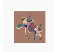 Flora Pop Mocha Mousse Iris Glass Kitchen Splashback Claire Louise Multi 600mm x 600mm