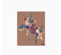 Flora Pop Mocha Mousse Iris Glass Kitchen Splashback Claire Louise Multi 600mm x 750mm