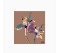 Flora Pop Mocha Mousse Iris Glass Kitchen Splashback Claire Louise Multi 700mm x 750mm