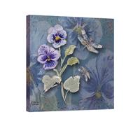 Claire Louise Powder Bloom Pansies Canvas Print | Size: W16" x H16" Claire Louise Multicolor W16" x H16"