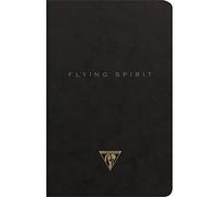 Clairefontaine 102506C - One Flying Spirit quilted notebook with 96 ivory - Size 11 x 17 cm - 90g lined pages, black glossy card cover, random motif pattern
