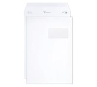 Clairefontaine 10250C - Box of 250 White Envelopes C4-229x324 mm - Self-adhesive -120g/m²- Window Crystal Paper 50x100 (position 50/20)