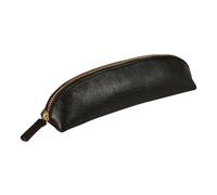 Clairefontaine 102512C - A Flying Spirit triangular pencil case 18x4x4 cm, in smooth lambskin, Black