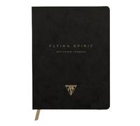 Clairefontaine - 102746C - Day-To-Day Journal 19x25cm 192 Pages Dot - Black Card Cover - Pocket - Bookmark - Elastic - Flying Spirit Collection - Mixed