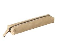 Clairefontaine 103511C - A Flying Spirit mini pencil case 19x4x2.5 cm, in aged lambskin, Beige