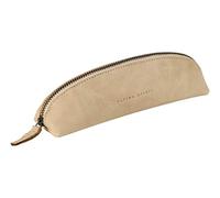 Clairefontaine 103512C - A Flying Spirit triangular pencil case 18x4x4 cm, in aged lambskin, Beige
