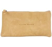 Clairefontaine 103513C - A flat pencil case Flying Spirit 22x11 cm, in aged lambskin, Beige