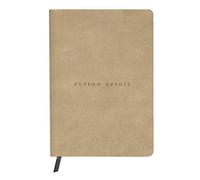 Clairefontaine 103946C - A Flying Spirit thread-stitched paperback notebook 180 ivory pages 14.8 x 21 cm 90 g lined, aged lambskin leather cover, Beige
