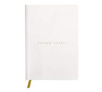 Clairefontaine 104943C - A Flying Spirit thread-stitched paperback notebook 180 ivory pages 14.8 x 21 cm 90 g DOT (small dots), smooth lambskin leather cover, White