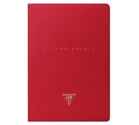 Clairefontaine 106506C - A Flying Spirit Thread Stitched Stitched Notebook 96 Ivory Pages 11x17 cm 90g Lined, cover in red Maya card, 5 assorted patterns on the back, random delivery